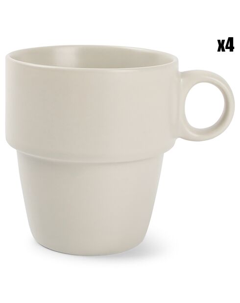4 Chopes en Grès Lena beige  - 47 cl