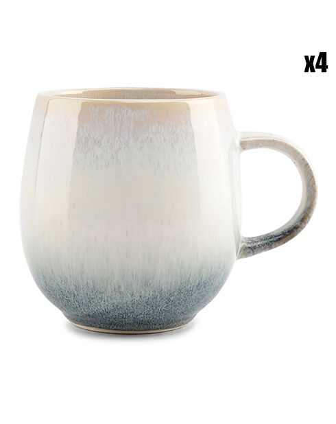 4 Chopes en Grès Lena bleues - 47 cl