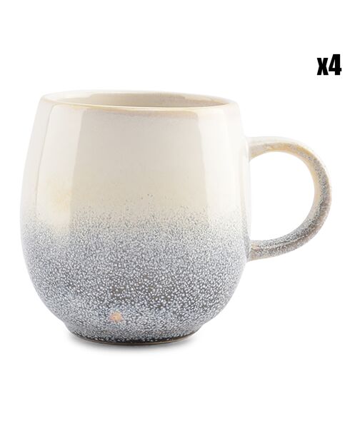 4 Chopes en Grès Lena gris - 47 cl