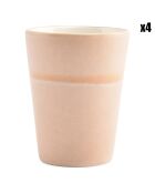 4 Chopes en Grès Flow roses - 37 cl