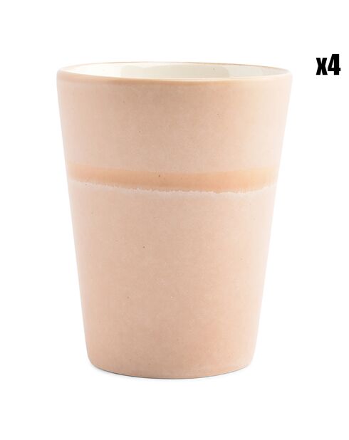 4 Chopes en Grès Flow roses - 37 cl