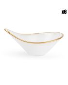 6 Bols Glint transparent/blanc - D.7 cm