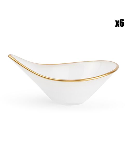 6 Bols Glint transparent/blanc - D.7 cm