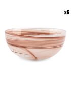 6 Bols Twirl transparent/ambre - D.15 cm