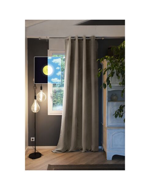 Rideau occultant en Lin Obscure beige
