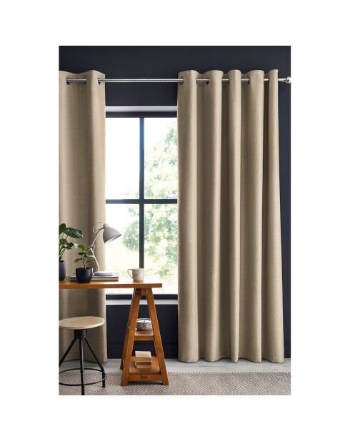 Rideau occultant en Lin Obscure beige