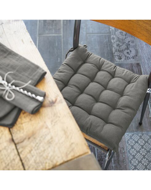 Assise matelassée Kala anthracite - 38x38 cm