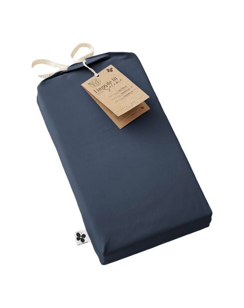 Drap housse Bambou Salomé bleu foncé