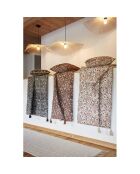 Cojín extraíble con croquet en gasa de algodón estampada Capucine natural