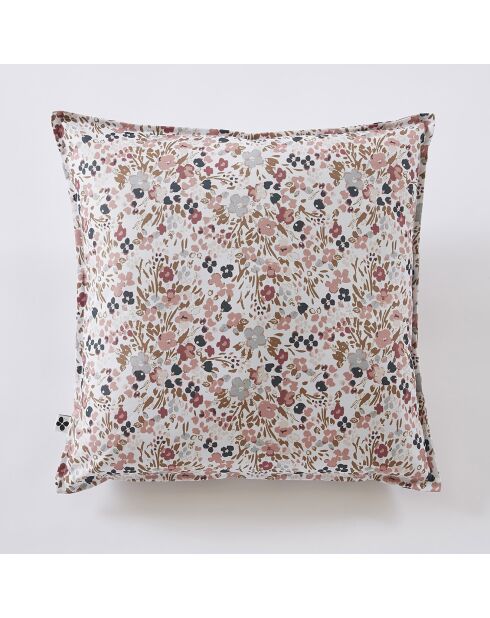 Housse de coussin Polyester imprimé + enduction Capucine naturel