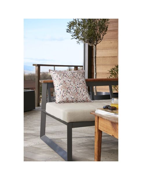 Housse de coussin Polyester imprimé + enduction Capucine naturel