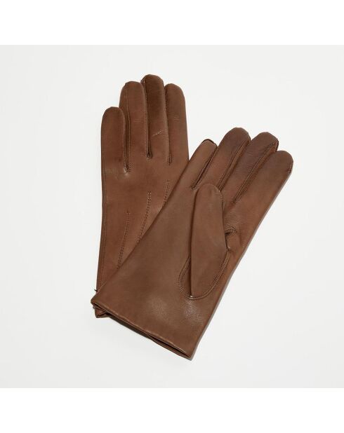 Gants en Cuir d'Agneau Waves taupe