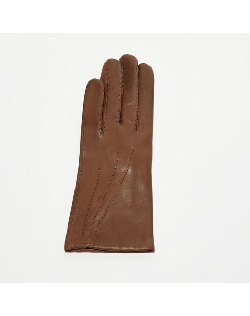Gants en Cuir d'Agneau Waves taupe
