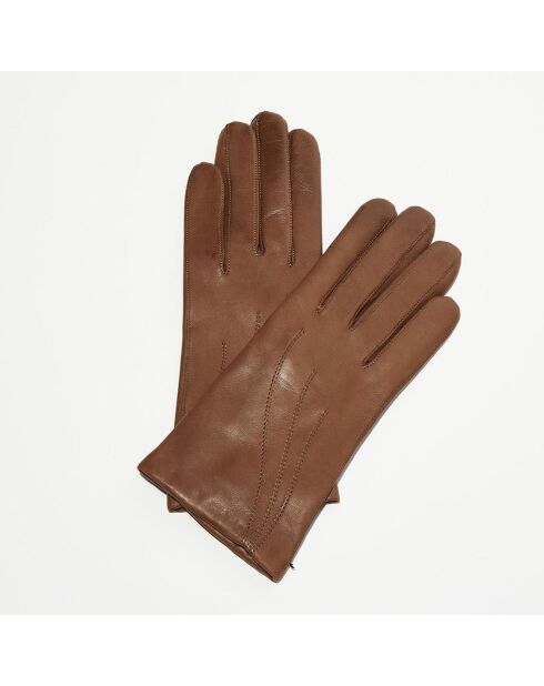 Gants en Cuir d'Agneau Waves taupe