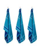 3 blaue Jacquard-Geschirrtücher aus der Tartan-Kollektion, 50 x 70 cm