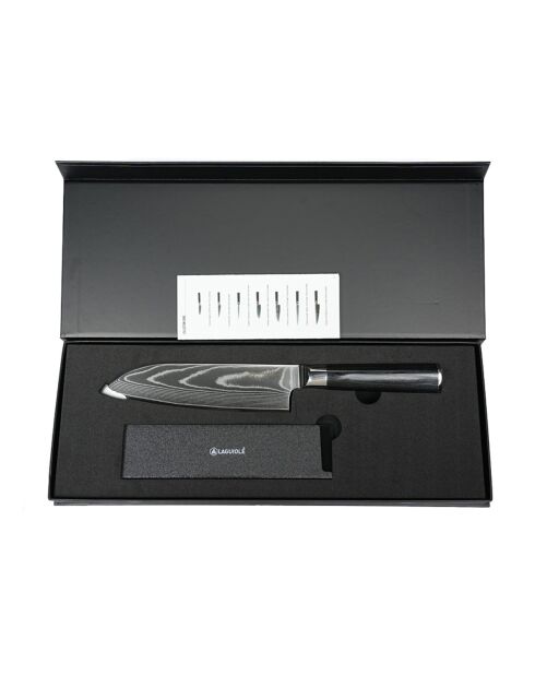 Coltello santoku damascato Core con fondina - 26 cm