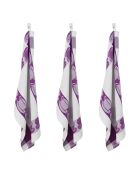 3 Geschirrtücher mit Wabenmuster, quadratische Kollektion, 50 x 70 cm, Violett