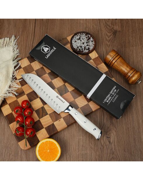 Couteau santoku élégance blanc - 31,9 cm