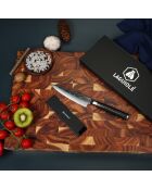 Couteau d'office damas avec étui 'core' noir  - 23 cm