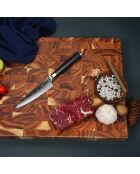 Couteau d'office damas avec étui 'core' noir  - 23 cm