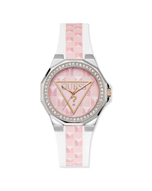 Montre Femme Resort en Cuir blanc/rose