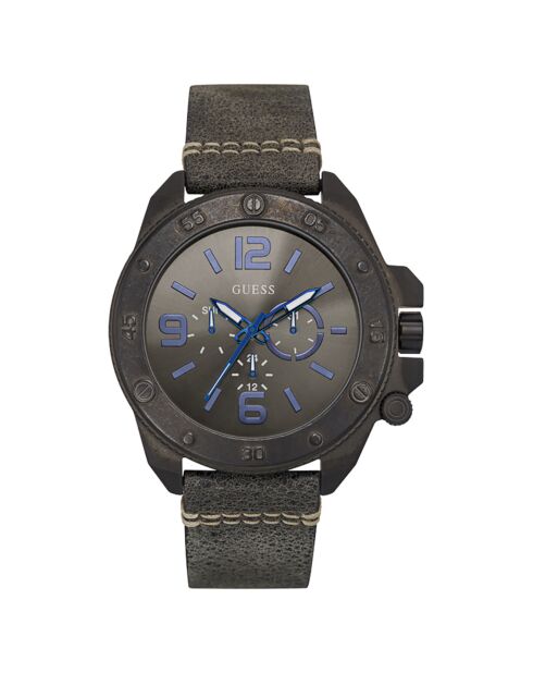 Montre Homme en Cuir grise