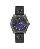 Montre Femme Violet en Cuir noire