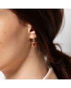 Boucles d'Oreilles Argent et Laiton Soline Quartz Rose et Oxyde de Zirconium