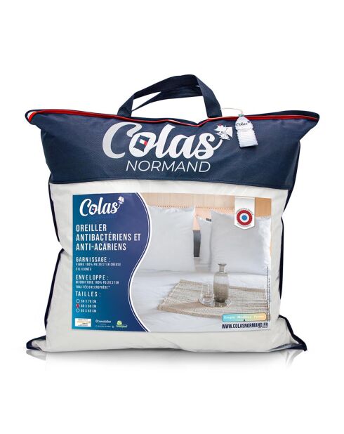 Oreiller Moelleux Antiacariens anti bacteriens blanc