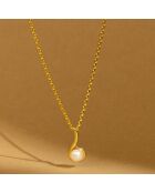 Ambient Anhänger Weißperle Gelbgold