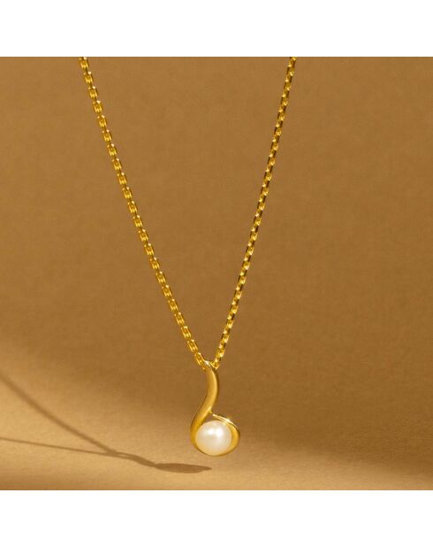 Ambient Anhänger Weißperle Gelbgold