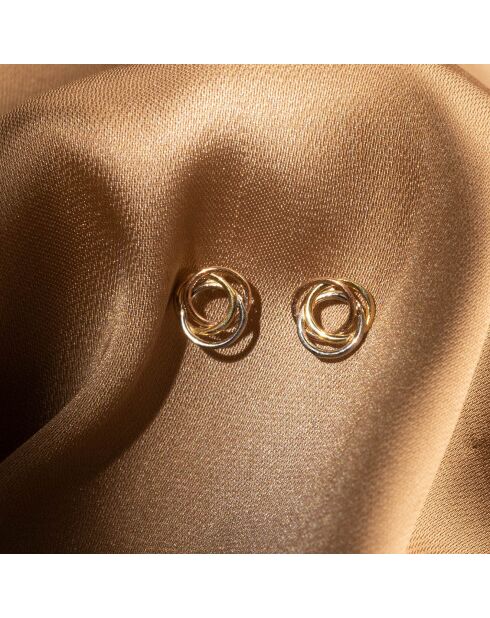 Boucles d'Oreilles Croisade or tricolore