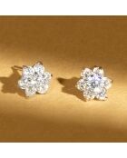 Boucles d'oreilles Le Messager Blanc or blanc