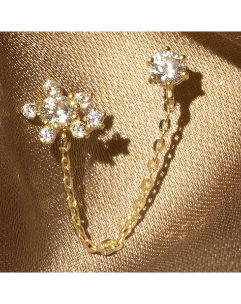 Boucle d'oreille unitaire Duchesse or jaune