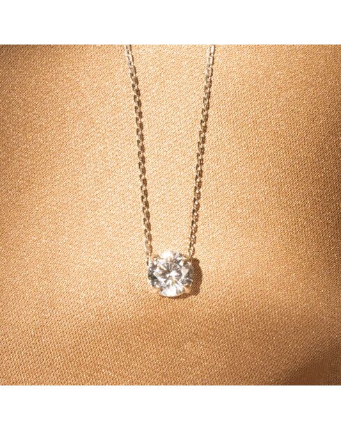 Pendentif Splendeur zircon or blanc