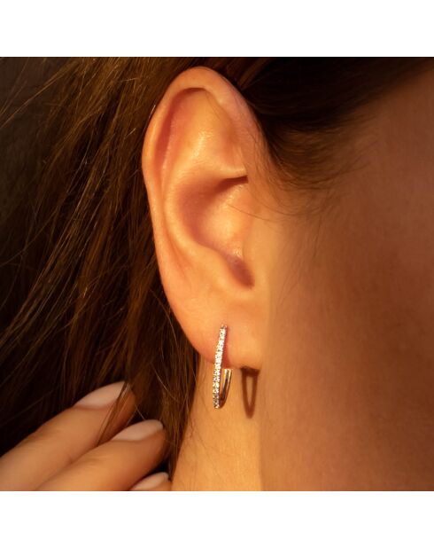 Boucles d'oreilles Alizée or blanc