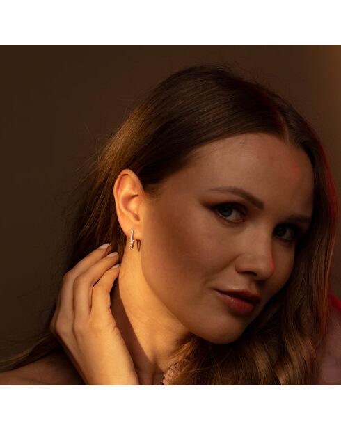 Boucles d'oreilles Alizée or blanc