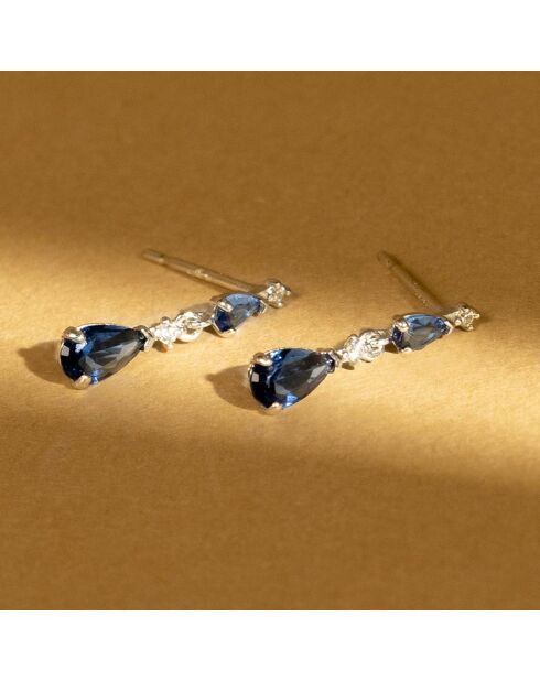 Boucles d'oreilles Goutte Or Blanc