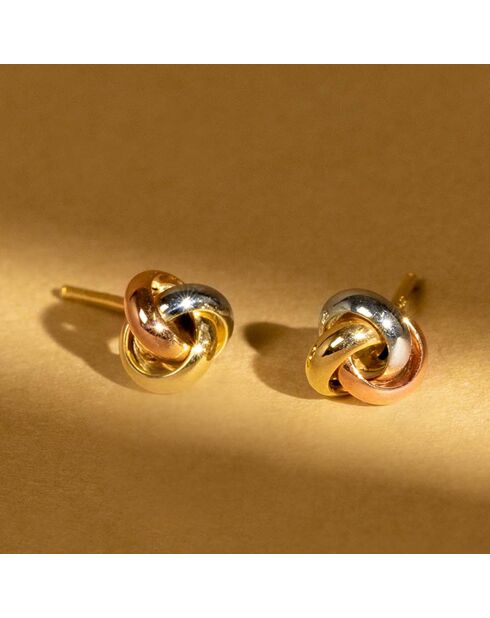 Boucles d'oreilles Noeud Tricolore or tricolore