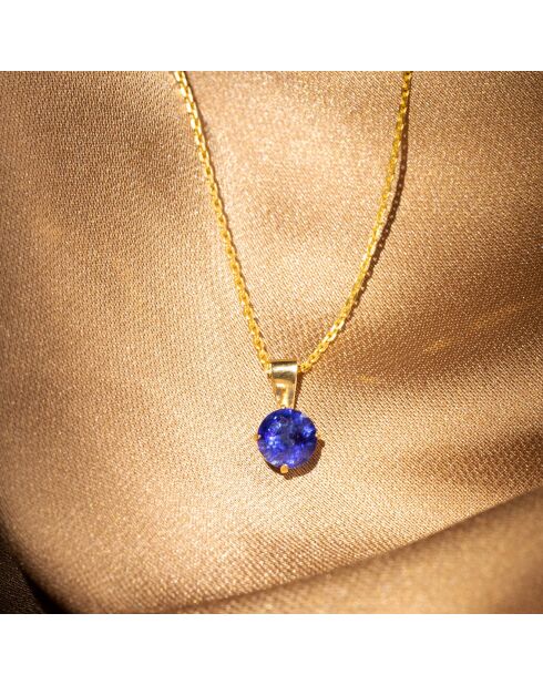 Ciondolo in oro giallo 0,7 ct con zaffiro