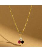 Pendentif Joli Trio Saphir Rubis or jaune