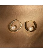 Boucles d'oreilles Cerceau Perle Blanche or jaune