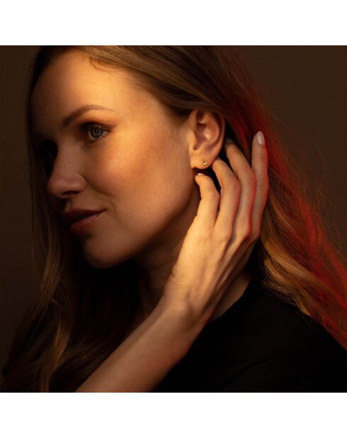 Boucles d'oreilles Puce Citrine 0.40 ct or jaune