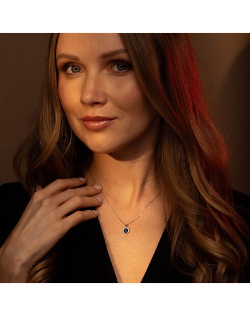 Pendentif Bleu merveilleux or blanc