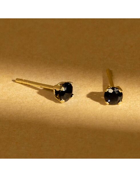 Boucles d'oreilles Little blue Saphirs 0.15 ct or jaune
