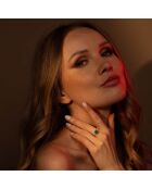 Bague Espoir Topaze verte & Quartz or jaune