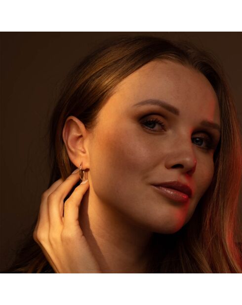 Boucles d'oreilles Créoles Twistées or blanc