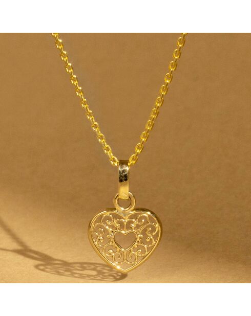 Pendentif Coeurs Arabesque or jaune