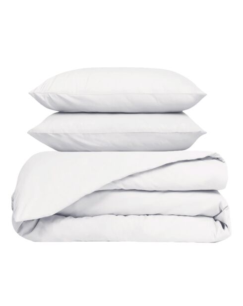 Parure 100% Percale de Coton Venezia housse de couette & 1 taie blanche
