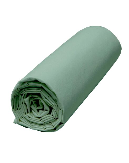 Drap housse 100% Percale de Coton Venezia bonnet 30 cm céladon
